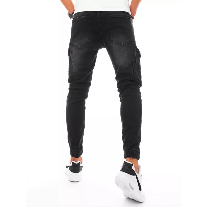 Férfi denim jogger nadrág sötétszürke DENIM