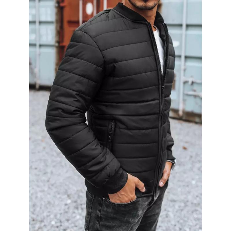 Pánska bunda prešívaná čierna BOMBER