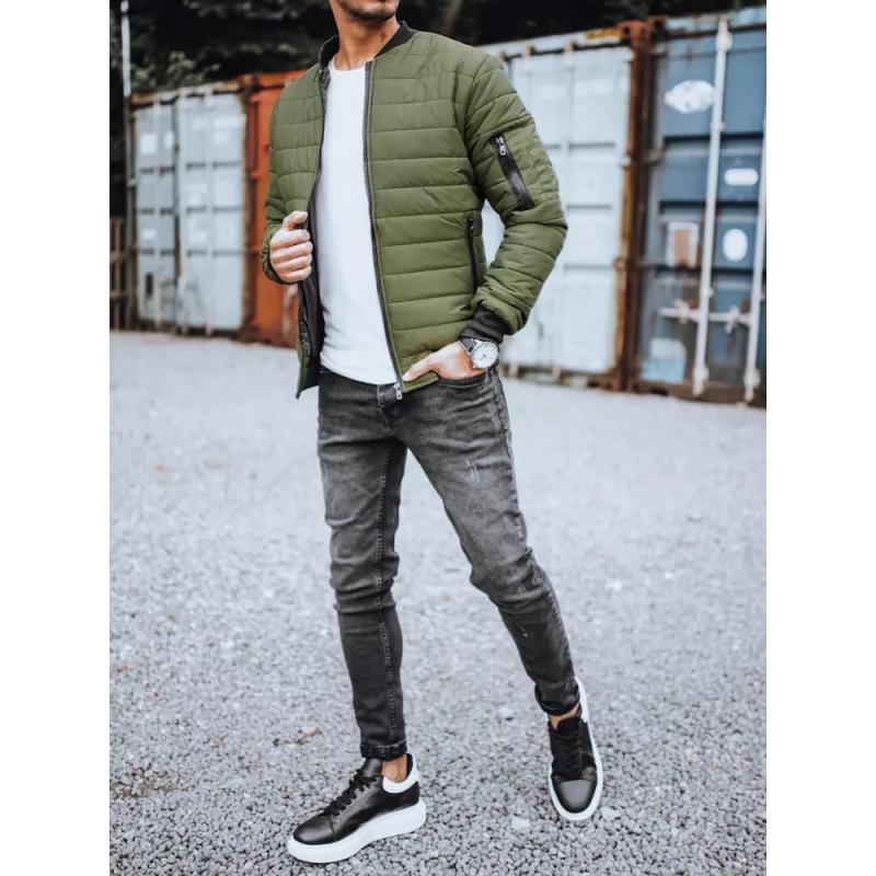 Pánská bunda prošívaná zelená BOMBER