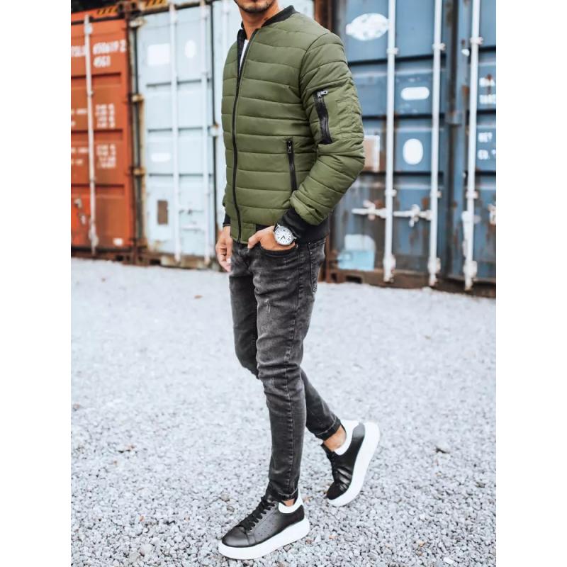 Pánská bunda prošívaná zelená BOMBER