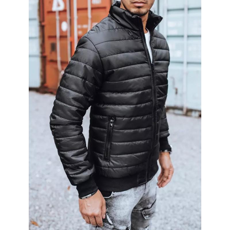Pánska bunda prešívaná čierna BOMBER