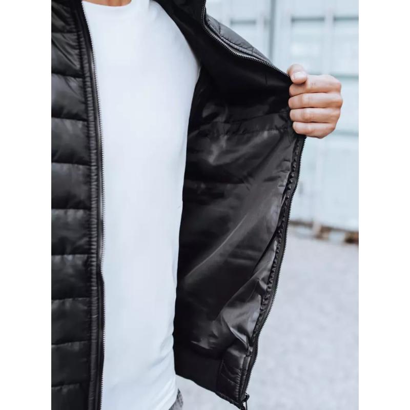 Pánska bunda prešívaná čierna BOMBER