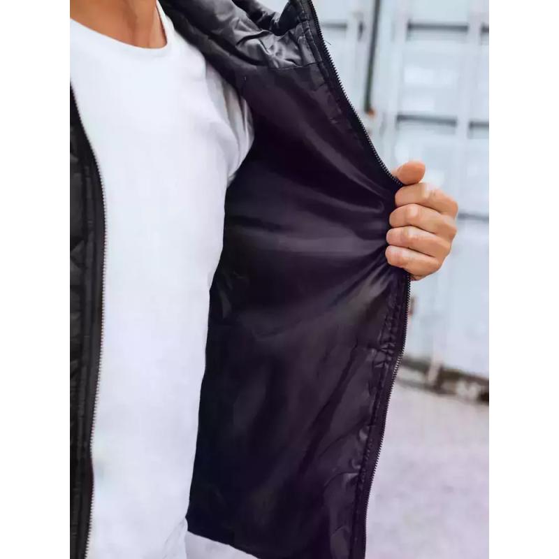 Pánská zimní bunda prošívána s kapucí černá