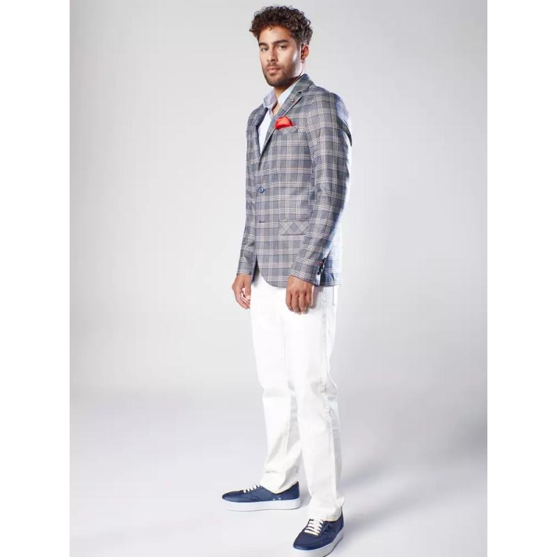 Férfi blézer mintás kék ELEGANT