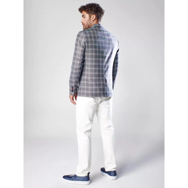 Férfi blézer mintás kék ELEGANT