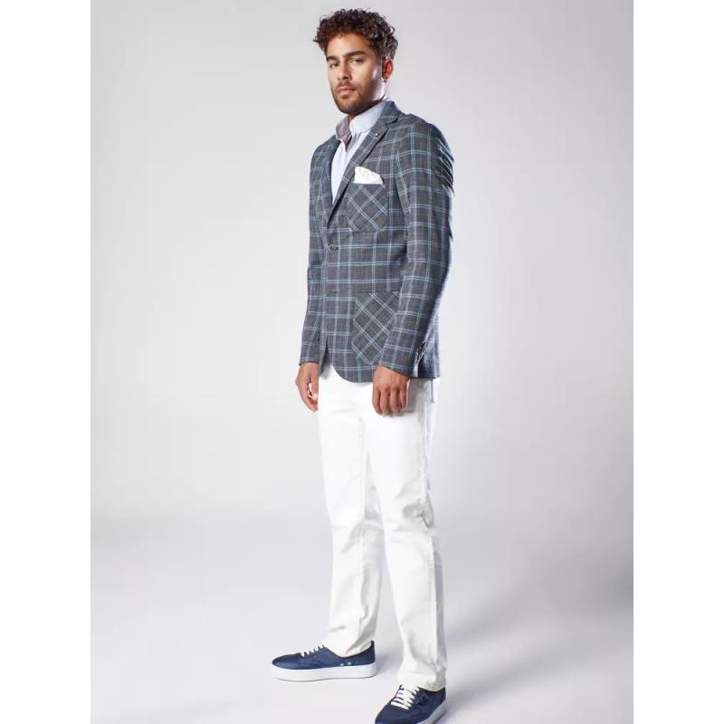 Pánske sako tmavo šedé kockované