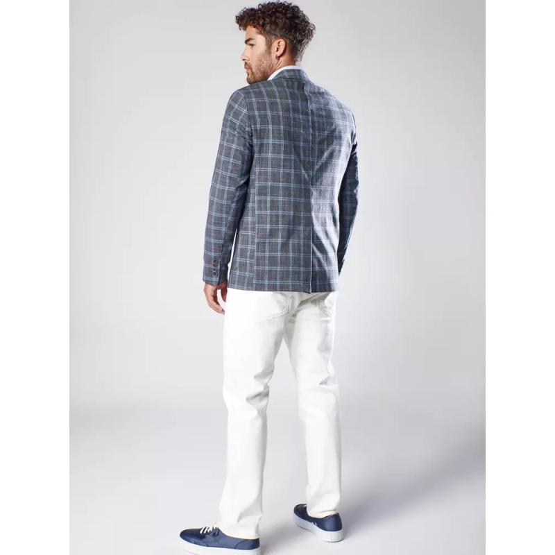 Pánske sako tmavo šedé kockované