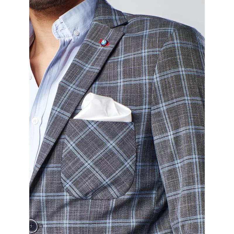 Pánske sako tmavo šedé kockované