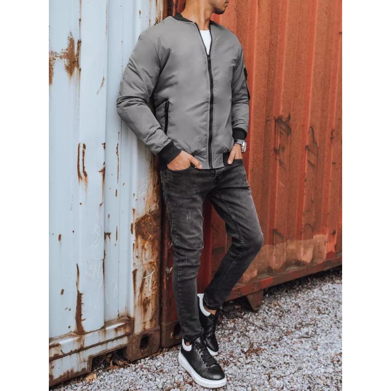 Pánska jesenná bunda sivá URBAN