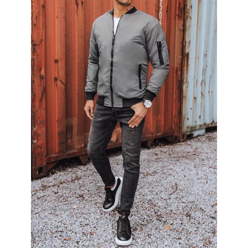 Pánska jesenná bunda sivá URBAN