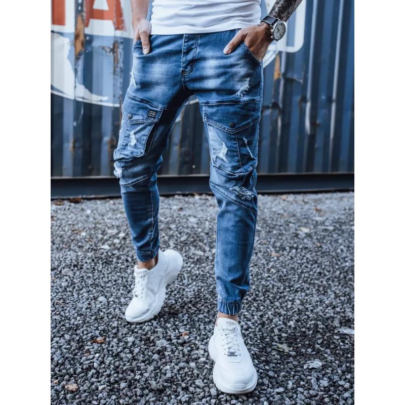 Pánské bojové džíny kalhoty modrá