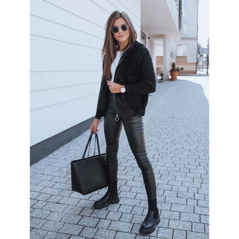 Női elegáns rövid kabát KATHERINE fekete