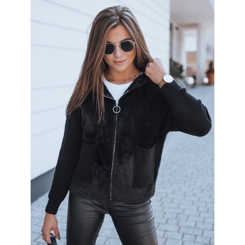 Női elegáns rövid kabát KATHERINE fekete