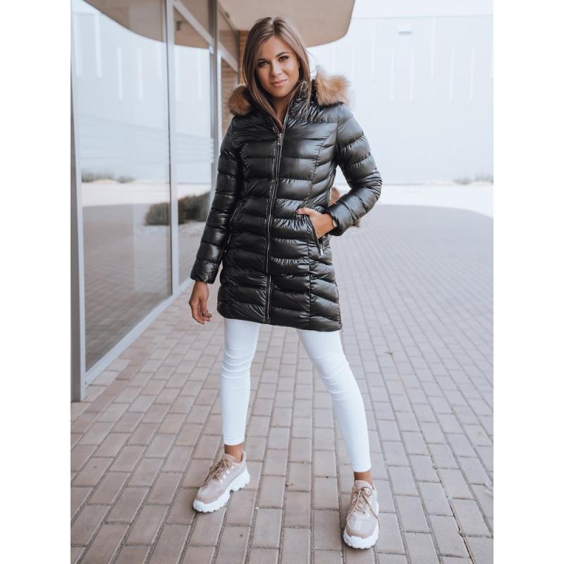 Női téli kapucnis dzseki REBECCA fekete