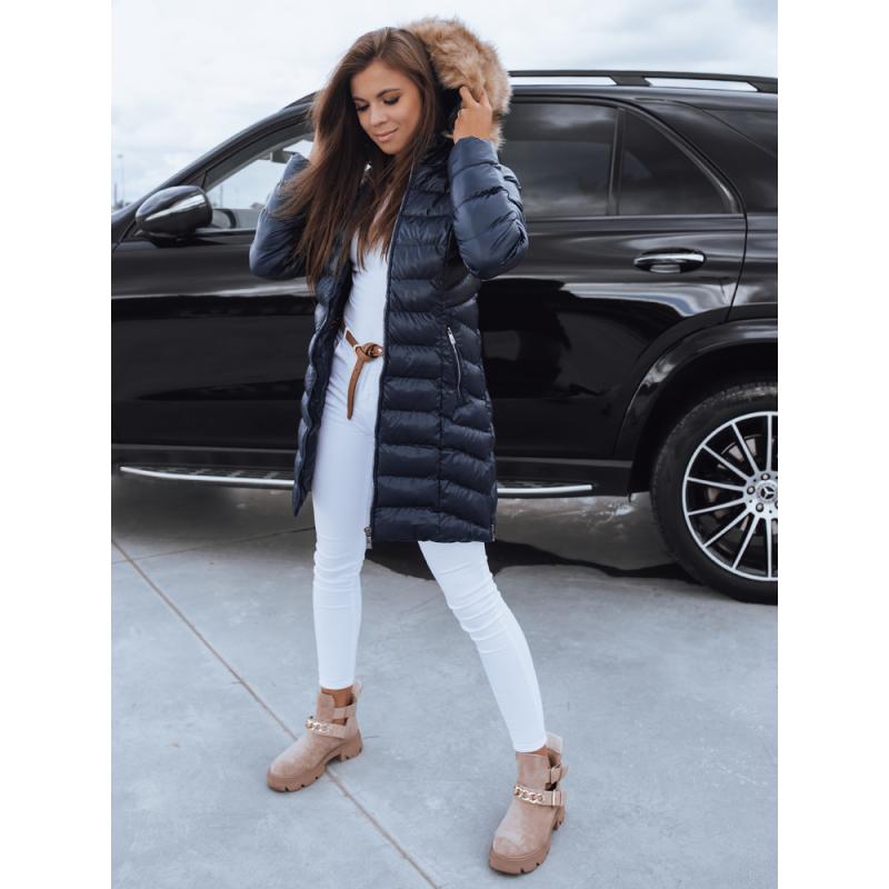 Női téli steppelt kabát REBECCA kék