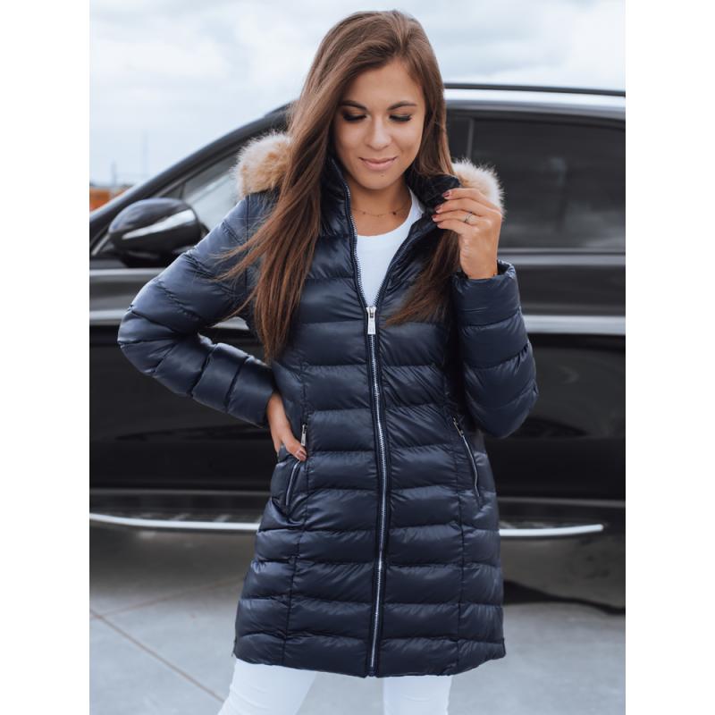 Női téli steppelt kabát REBECCA kék