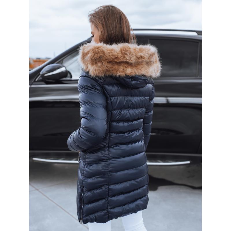 Női téli steppelt kabát REBECCA kék