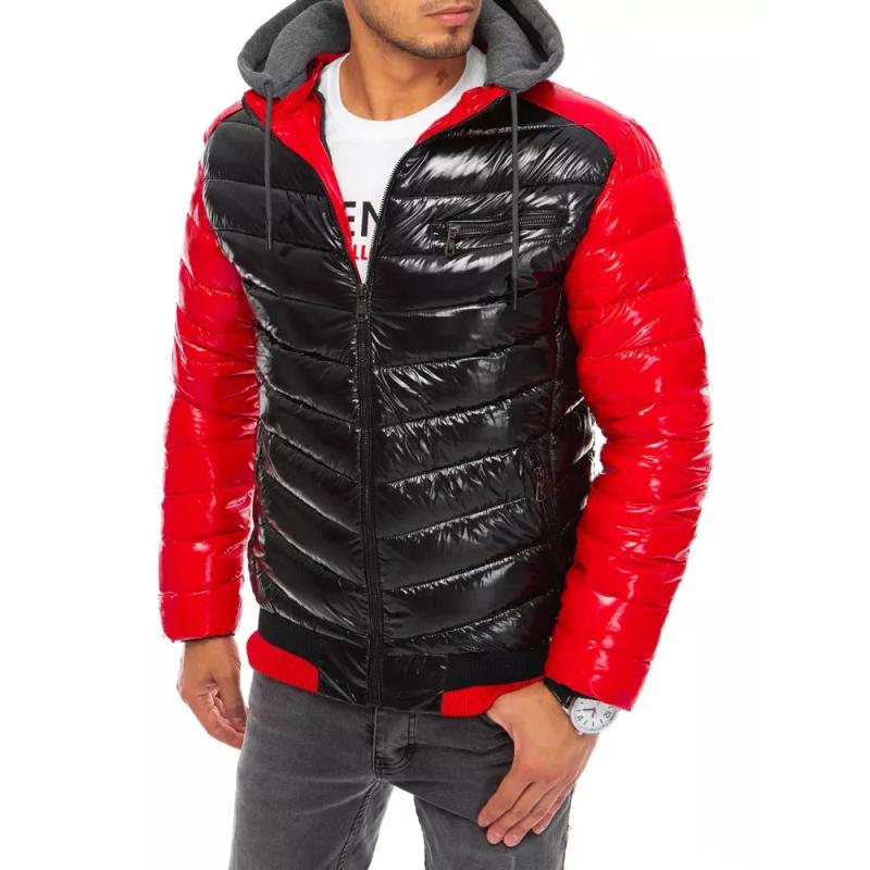 Pánská stylová zimní bunda prošívaná s kapucí STREET černá