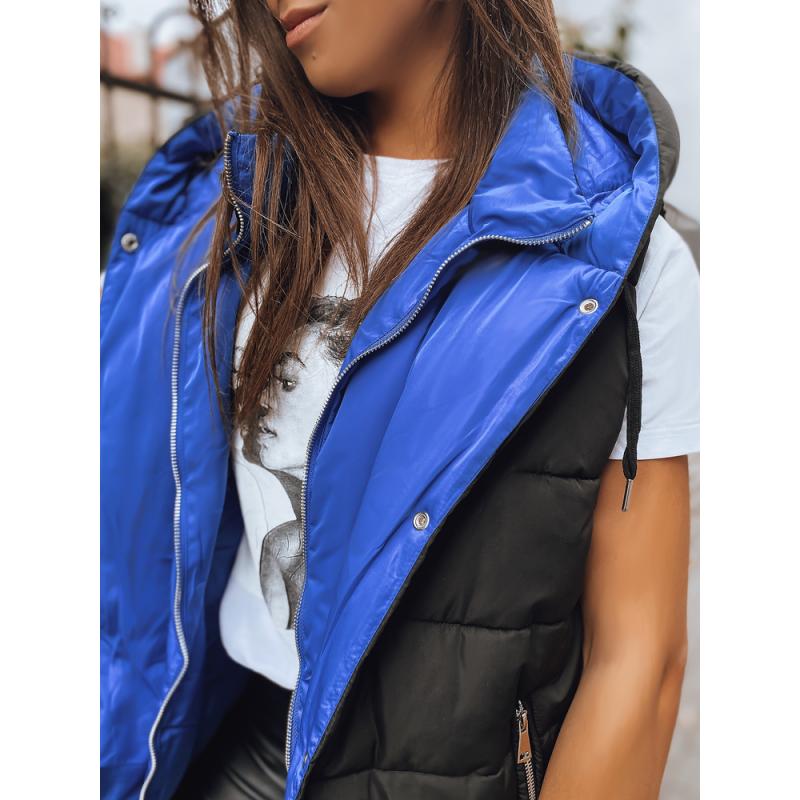 Női steppelt kapucnis mellény CHESTER fekete