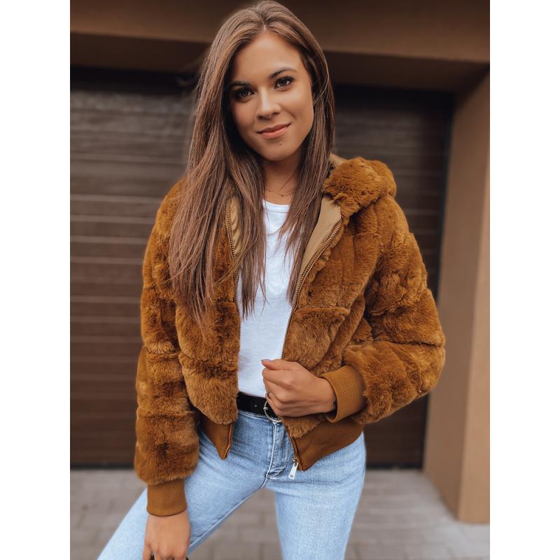 Dámska zimná bunda s kapucňou FERNANDA hnedá