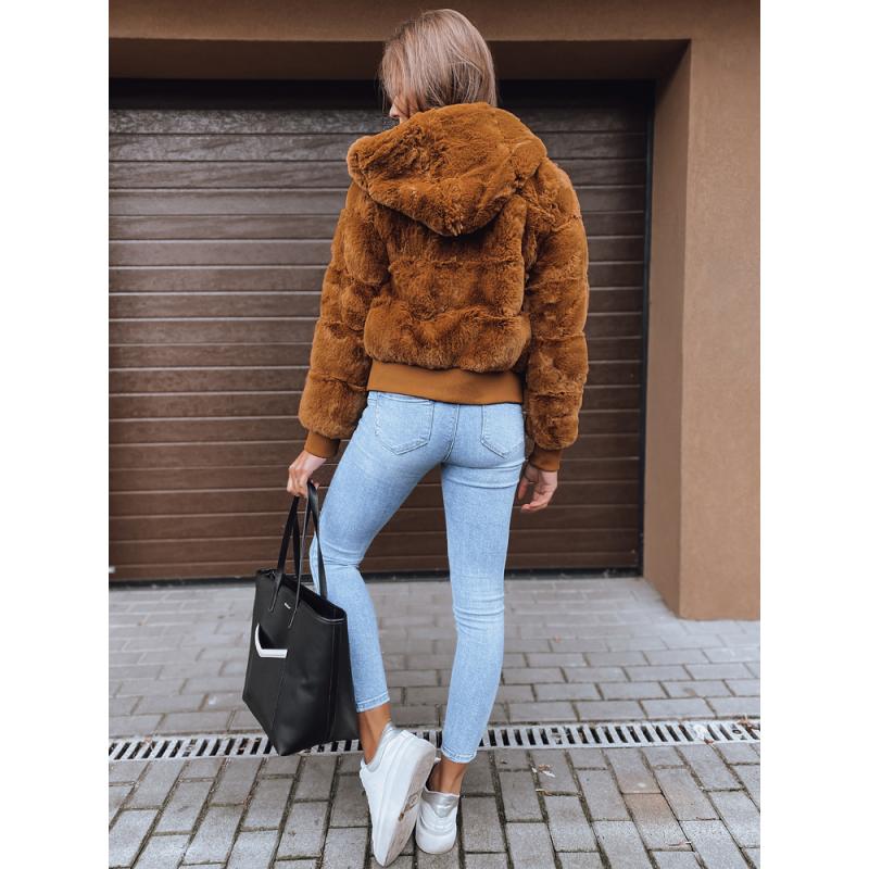 Dámska zimná bunda s kapucňou FERNANDA hnedá