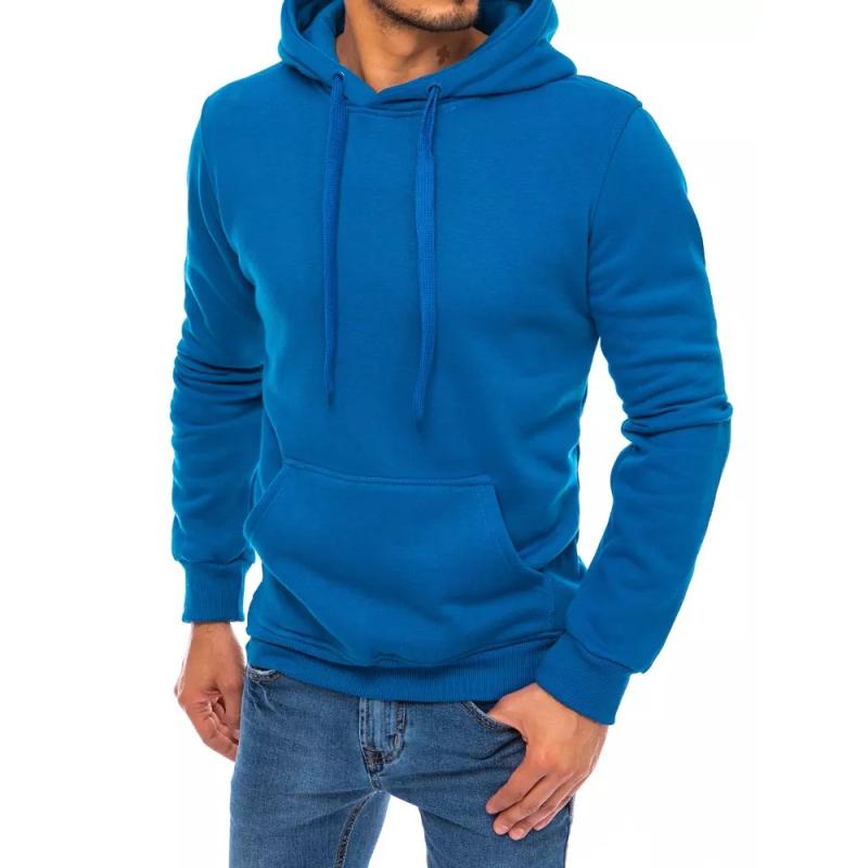 Pánska voľnočasová mikina s kapucňou modrá