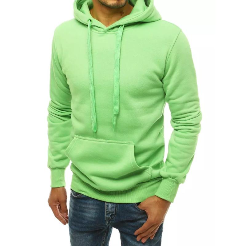Pánská volnočasová mikina s kapucí světle zelená