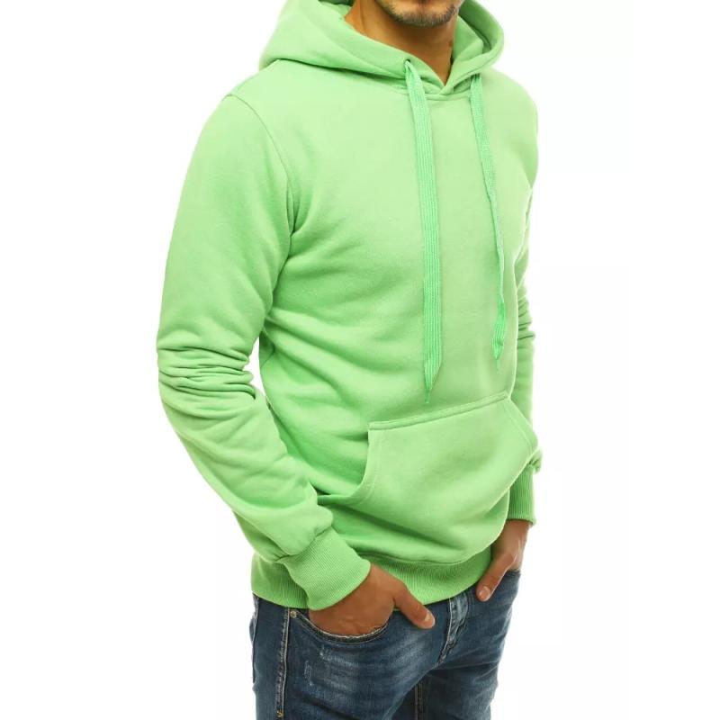Pánská volnočasová mikina s kapucí světle zelená