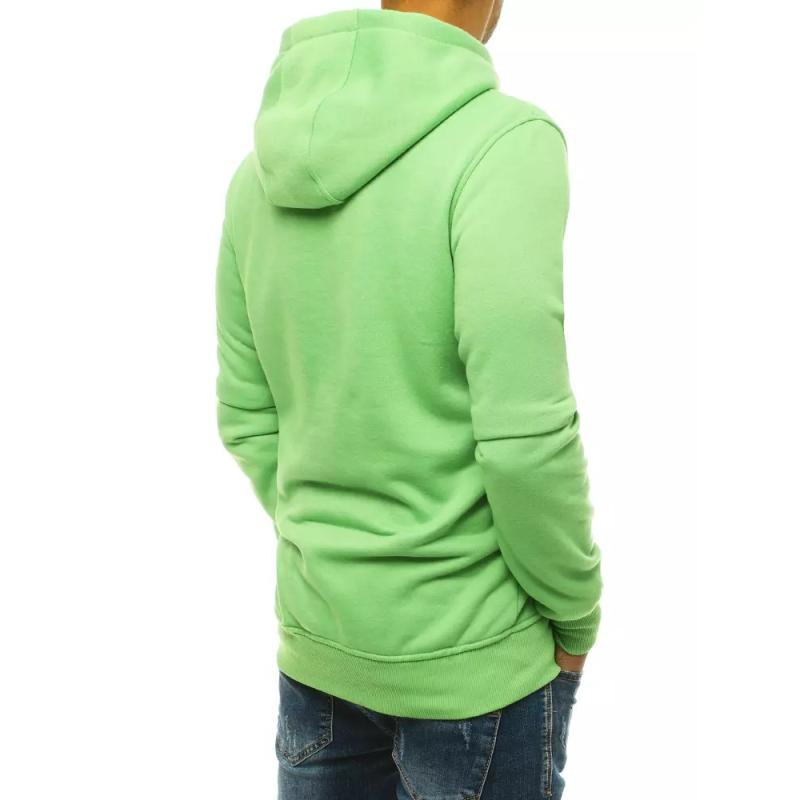 Pánská volnočasová mikina s kapucí světle zelená