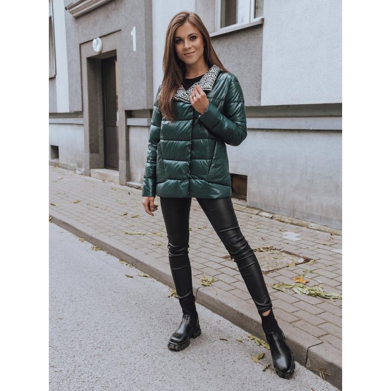 Dámska prešívaná bunda dels zelená