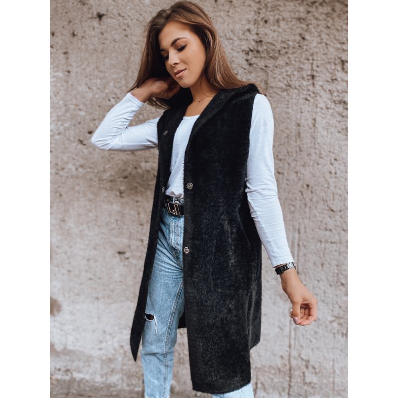 Női téli mellény kapucnival ARTEMI fekete