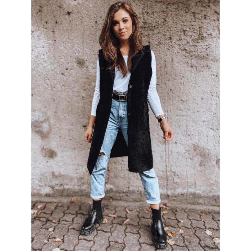 Női téli mellény kapucnival ARTEMI fekete