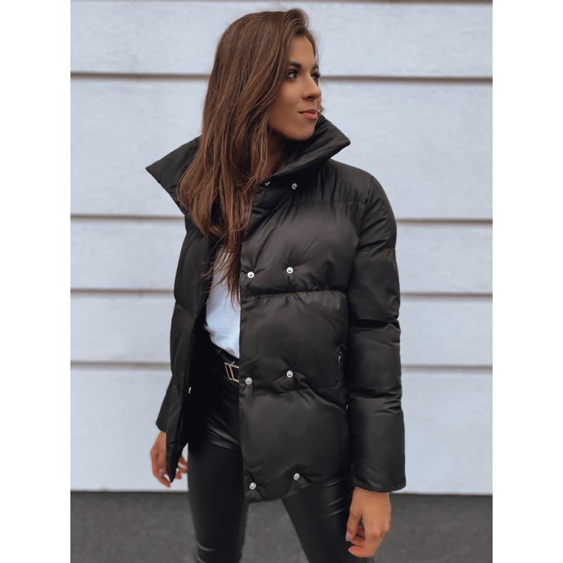 Női téli steppelt dzseki kapucni nélkül LARO fekete