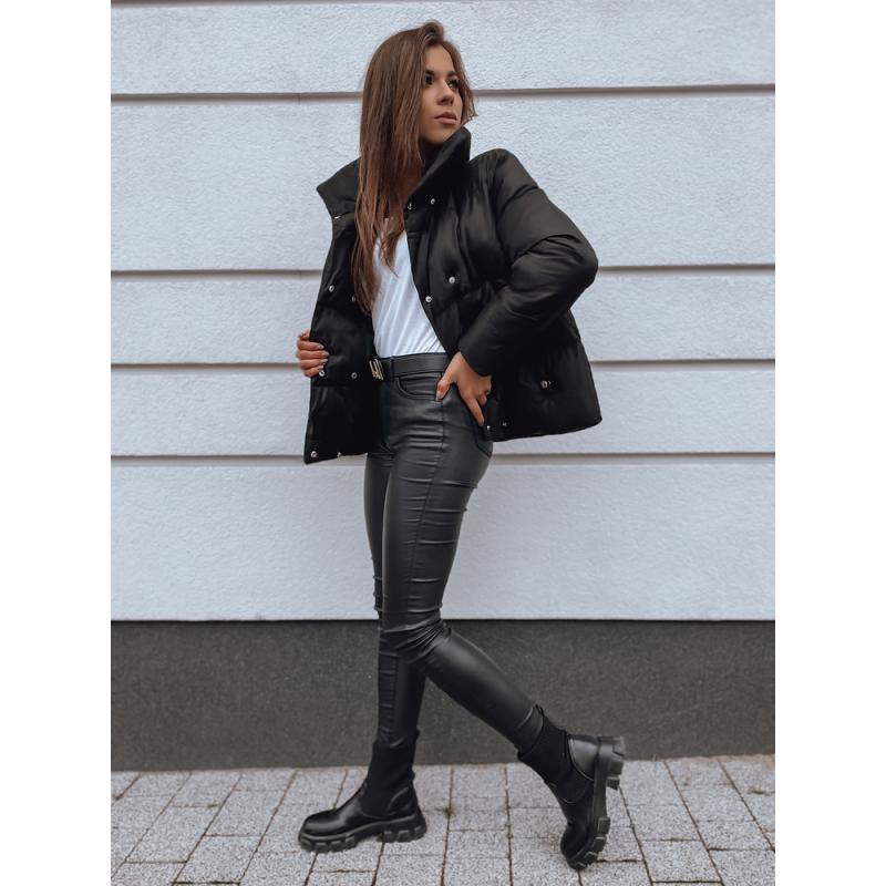 Női téli steppelt dzseki kapucni nélkül LARO fekete