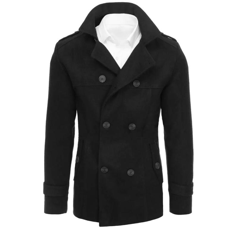Pánsky dvojradový elegantný kabát MARCO čierna