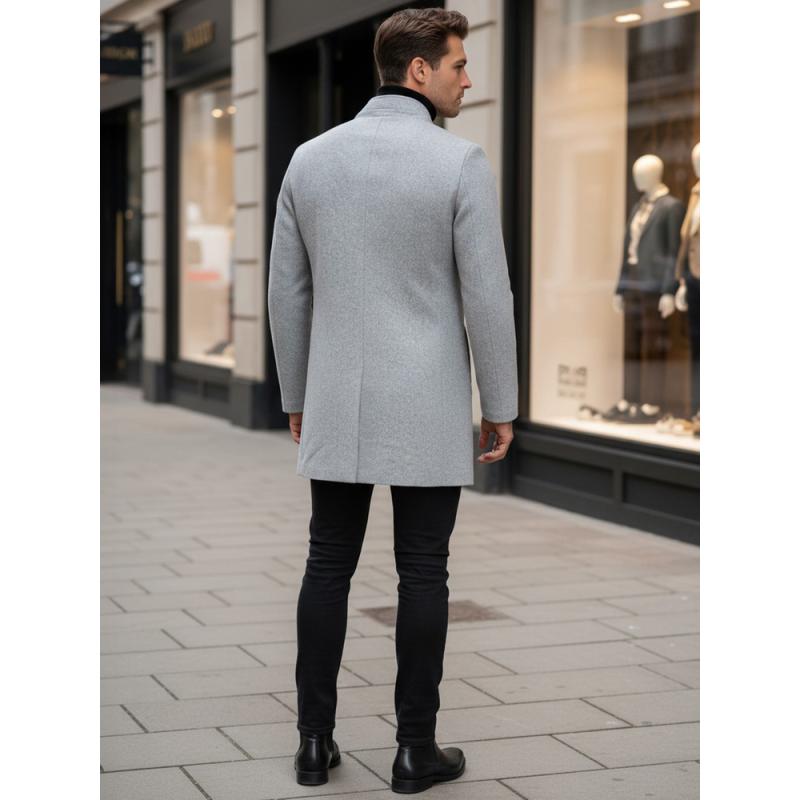 Pánsky jednoradový elegantný kabát MARCO šedá