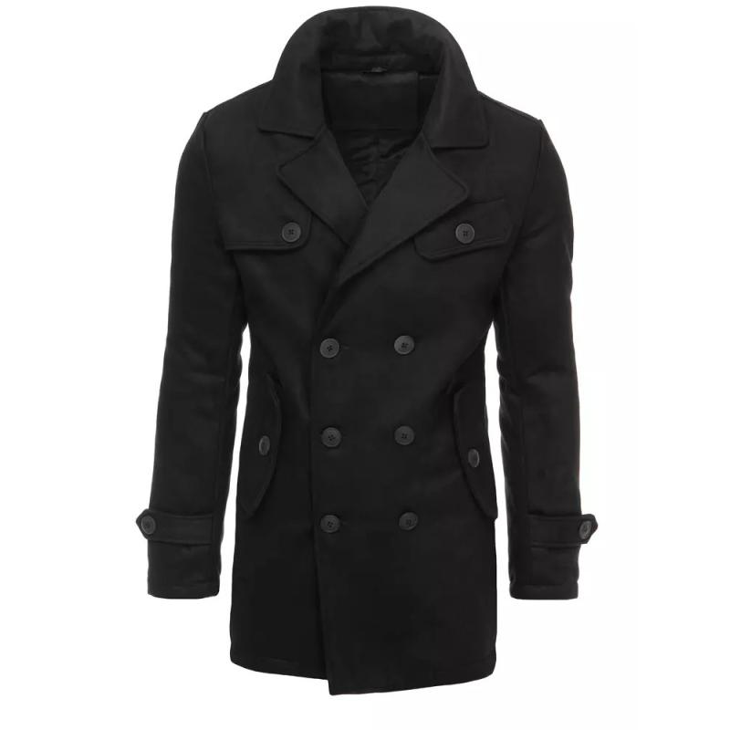 Pánský dvouřadý zimní kabát CITYS černá