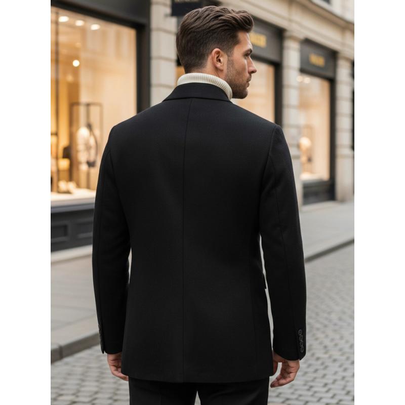 Férfi dupla melles télikabát POLO fekete