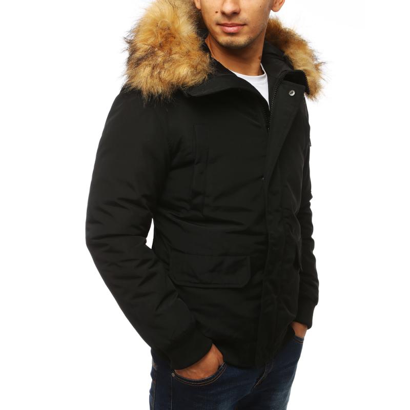 Férfi téli bomber dzseki kapucnival STREET fekete