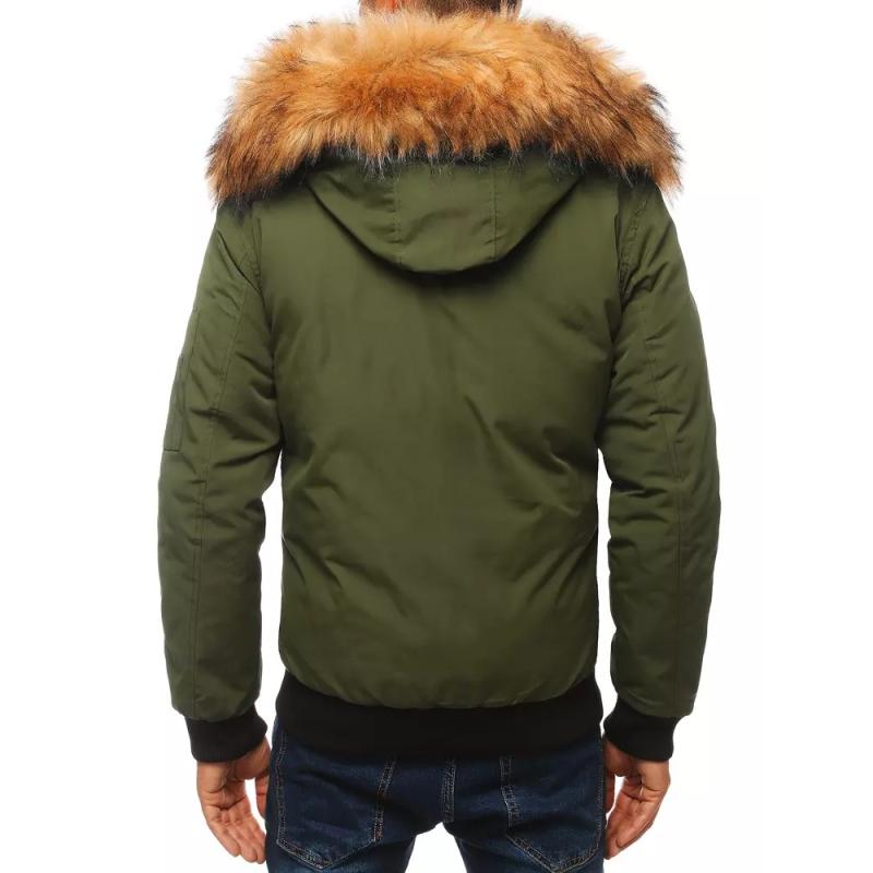 Férfi téli bomber dzseki kapucnival STREET zöld