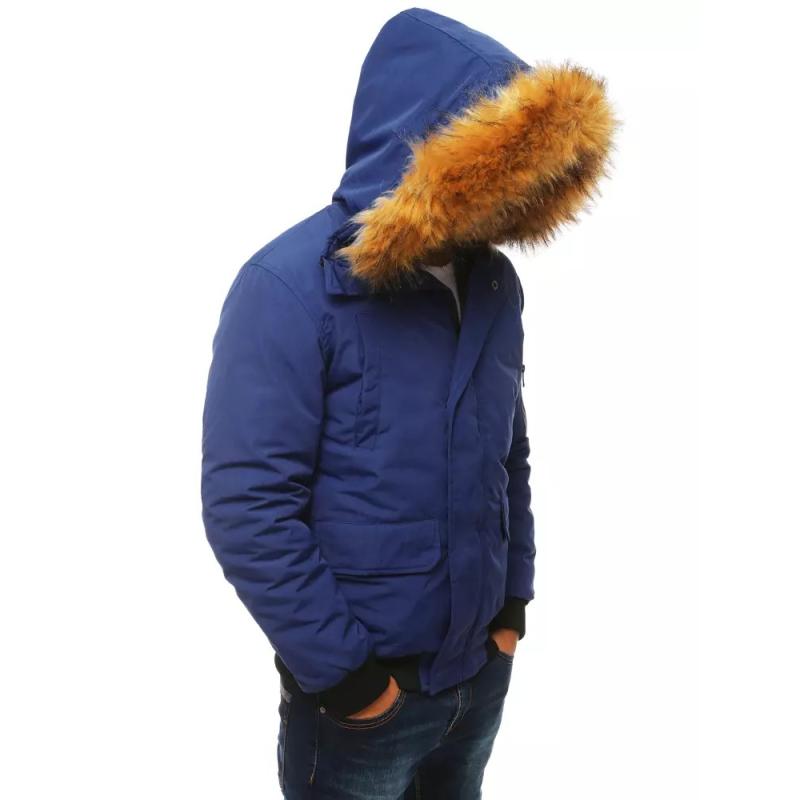 Férfi téli bomber dzseki kapucnival STREET kék