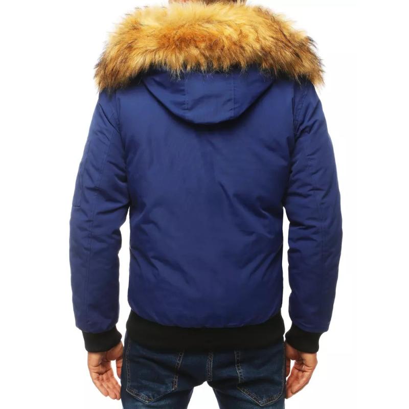Férfi téli bomber dzseki kapucnival STREET kék