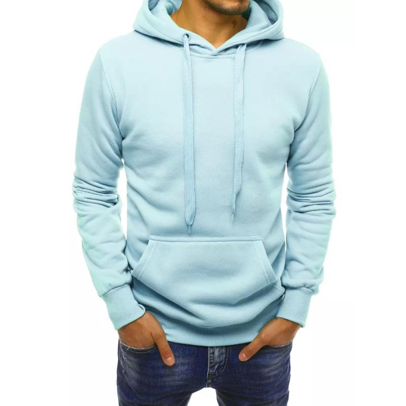 Férfi szabadidős kapucnis pulóver DEL világoskék
