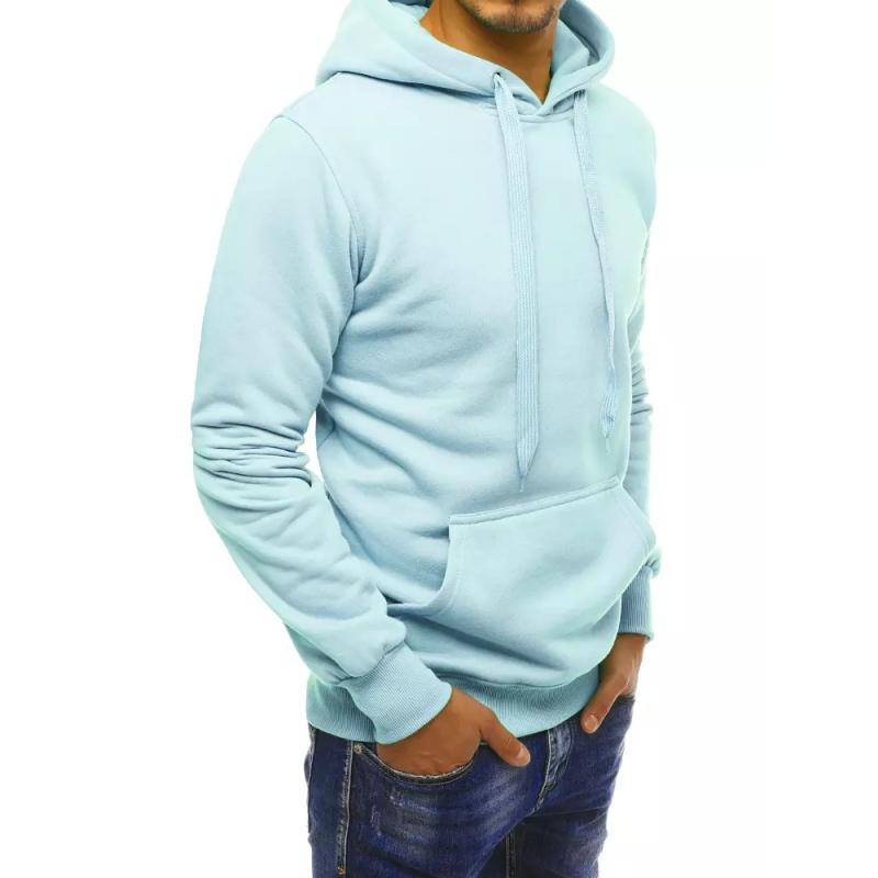 Férfi szabadidős kapucnis pulóver DEL világoskék