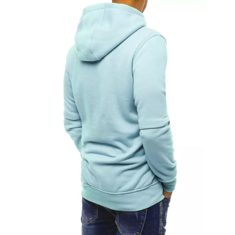 Férfi szabadidős kapucnis pulóver DEL világoskék