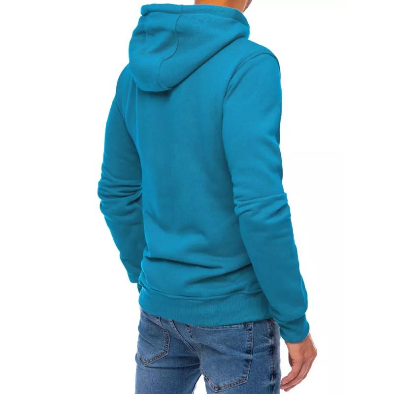 Férfi szabadidős kapucnis pulóver DEL világoskék