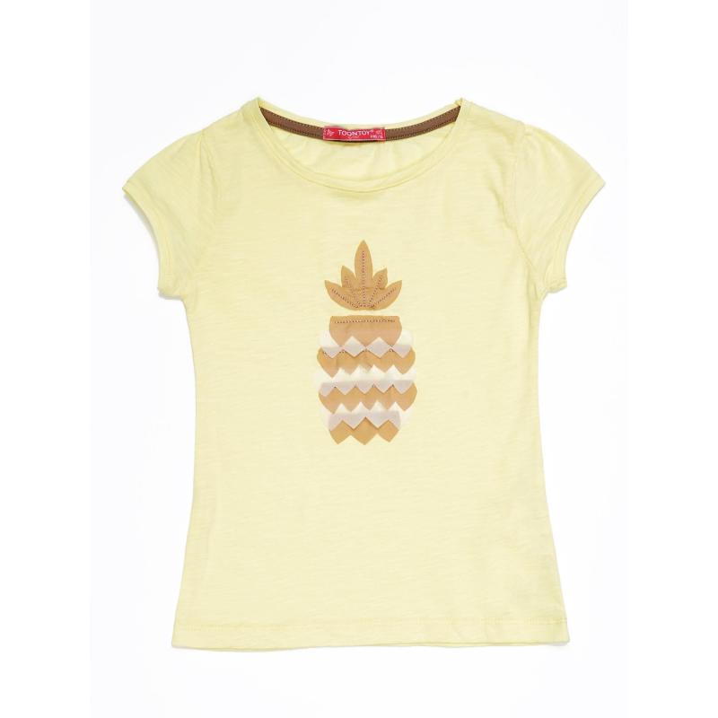 Žlté tričko pre dievčatá s ananásom