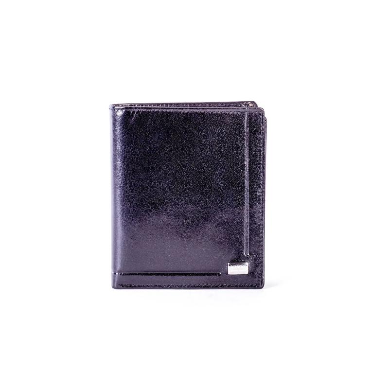 Embosovaná černá peněženka z pravé kůže