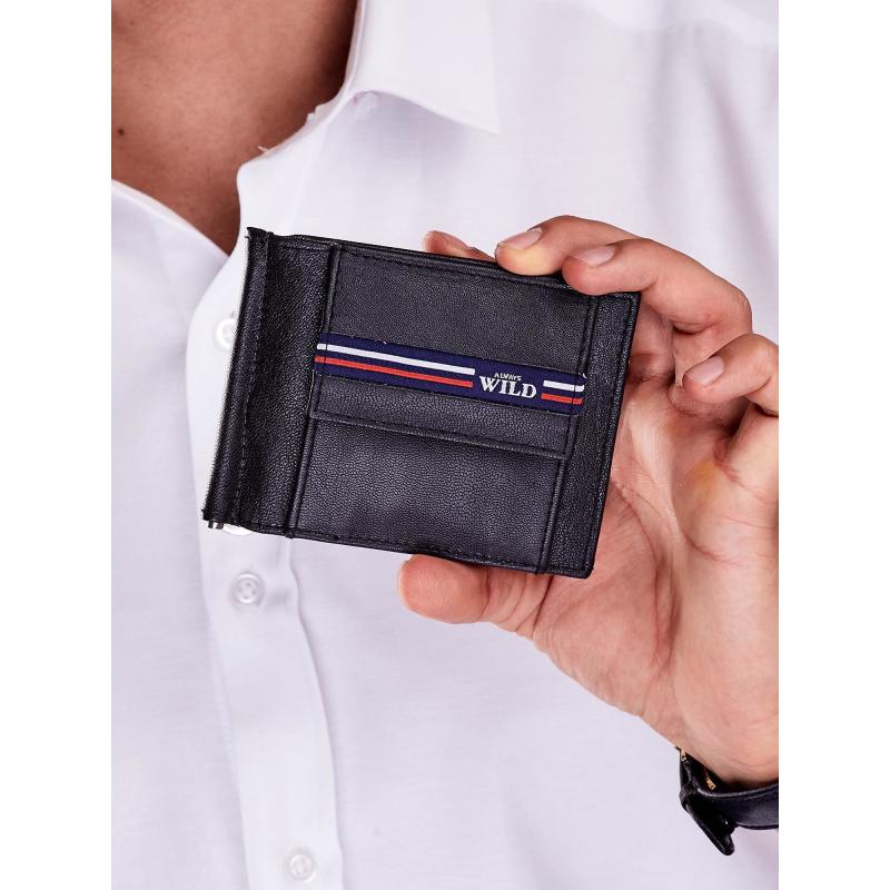 Čierna pánska kožená peňaženka s vonkajším vreckom
