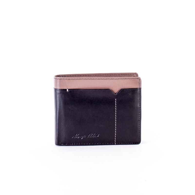 Černá kožená pánská peněženka s béžovou vložkou